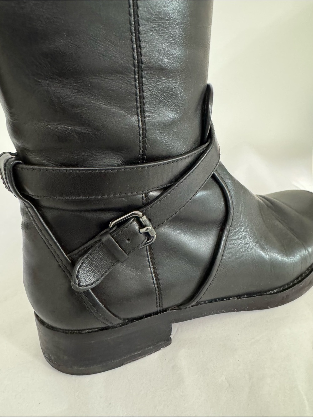 Coach ELM Black Leather Tall Riding Boots SZ 9 - Picture 5 of 13